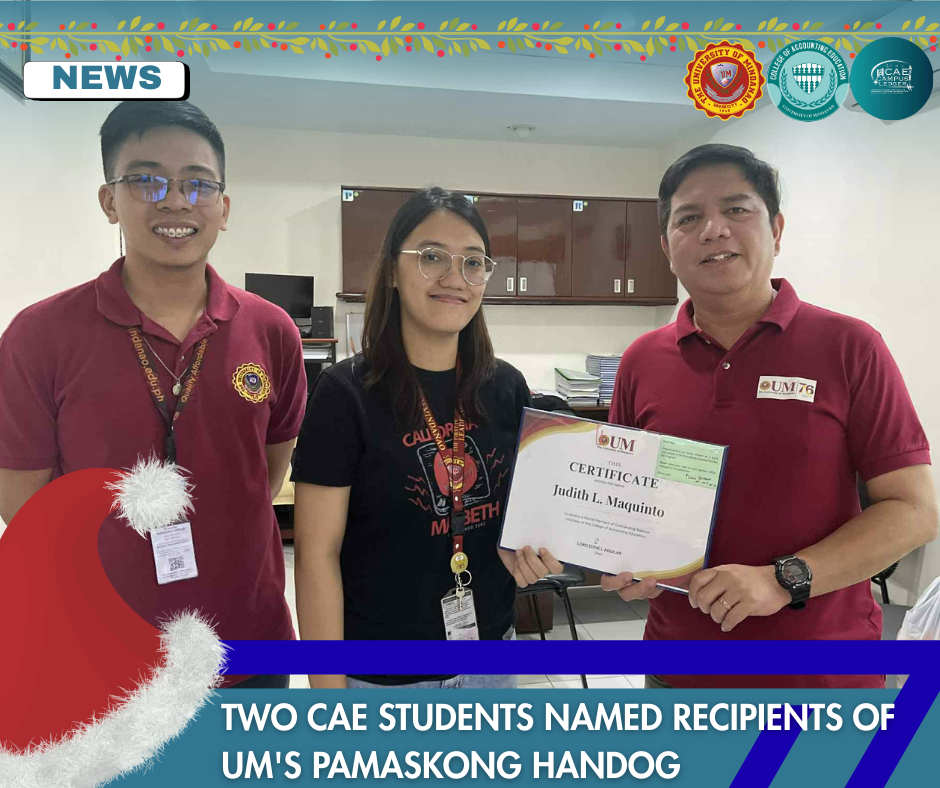 Image for 𝐍𝐄𝐖𝐒 𝐥 𝐓𝐰𝐨 𝐂𝐀𝐄 𝐬𝐭𝐮𝐝𝐞𝐧𝐭𝐬 𝐧𝐚𝐦𝐞𝐝 𝐫𝐞𝐜𝐢𝐩𝐢𝐞𝐧𝐭𝐬 𝐨𝐟 𝐔𝐌’𝐬 𝐏𝐚𝐦𝐚𝐬𝐤𝐨𝐧𝐠 𝐇𝐚𝐧𝐝𝐨𝐠